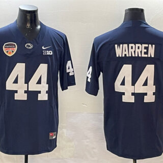 Men's Penn State Nittany Lions #44 Davis Warren Navy 2024 Orange Bowl Patch F.U.S.E. Vapor Limited Stitched Jersey