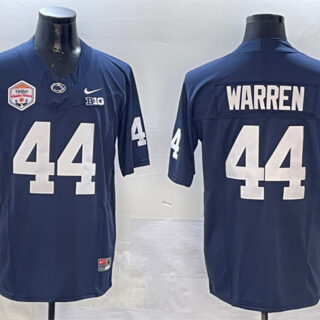 Men's Penn State Nittany Lions #44 Davis Warren Navy 2024 Vrbo Fiesta Bowl Patch F.U.S.E. Vapor Limited Stitched Jersey