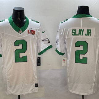 Men's Philadelphia Eagles #2 Darius Slay Jr. White 2025 Super Bowl LIX Patch F.U.S.E. Vapor Untouchable Limited Stitched Football Jersey