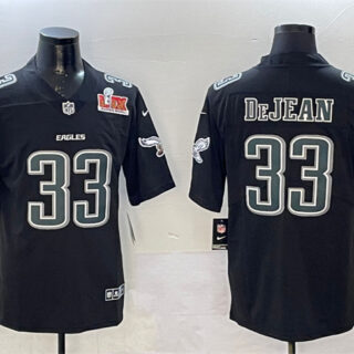 Men's Philadelphia Eagles #33 Cooper DeJean Black 2025 Super Bowl LIX Patch Fashion New Vapor Untouchable Limited Stitched Football Jersey