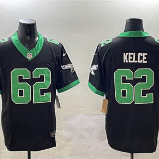 Men's Philadelphia Eagles #62 Jason Kelce Black F.U.S.E. Vapor Untouchable Limited Stitched Football Jersey