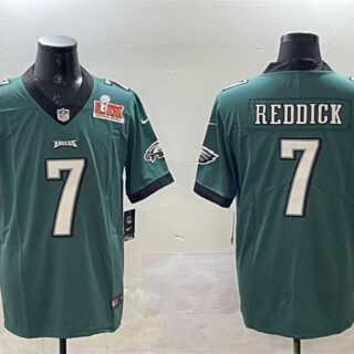 Men's Philadelphia Eagles #7 Haason Reddick Green 2025 Super Bowl LIX Patch Vapor Untouchable Limited Stitched Football Jersey