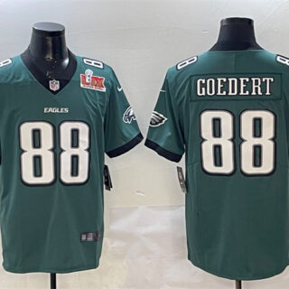 Men's Philadelphia Eagles #88 Dallas Goedert Green 2025 Super Bowl LIX Patch New Vapor Untouchable Limited Stitched Football Jersey