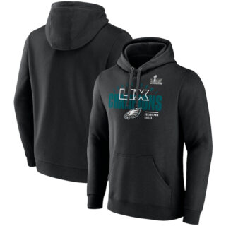 Men's Philadelphia Eagles Black Super Bowl LIX Champions Iconic Victory Fleece Pullover Hoodie