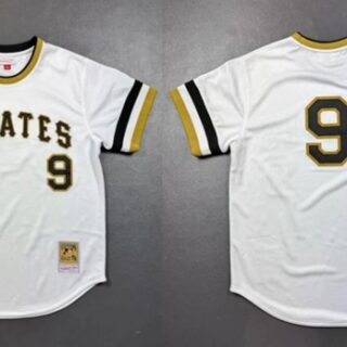 Men's Pittsburgh Pirates #9 Bill Mazeroski 1971 White Cool Base Stitched Baseball Jersey