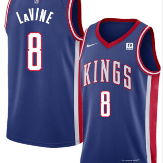 Men's Sacramento Kings #8 Zach LaVine Blue 2025 City Edition Stitched Basketball Jersey