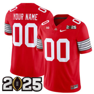 Youth Ohio State Buckeyes Active Player Custom Red 2025 CFP Final Patch F.U.S.E. Vapor Limited Stitched Football Jersey