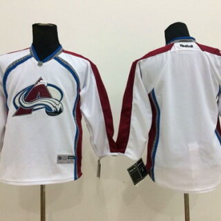 Colorado Avalanche Blank White Youth Jersey