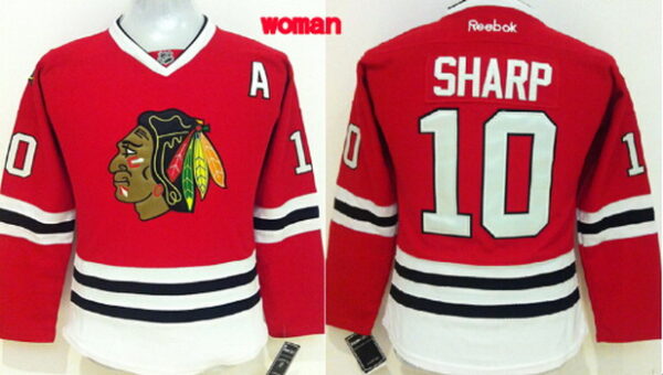 Women's Chicago Blackhawks #10 Patrick Sharp Red Jersey