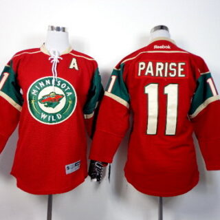 Youth Minnesota Wild #11 Zach Parise Red Jersey