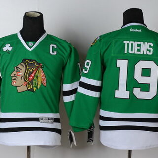Youth Chicago Blackhawks #19 Janathan Toews Green Jersey