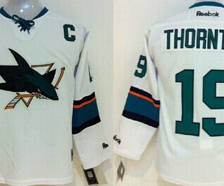 Youth San Jose Sharks #19 Joe Thornton 2014 White Jersey