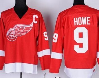 Youth Detroit Red Wings #9 Gordie Howe Red Throwback CCM Kids Jersey