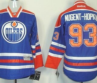 Youth Edmonton Oilers #93 Ryan Nugent-Hopkins Royal Blue Jersey
