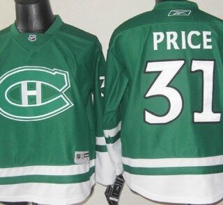 Youth Montreal Canadiens #31 Carey Price St. Patrick's Day Green Jersey