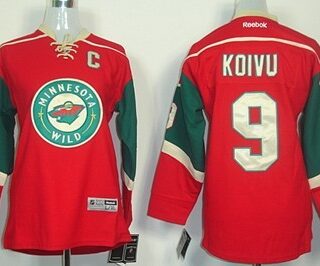 Youth Minnesota Wild #9 Mikko Koivu Red Jersey