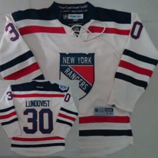 Youth New York Rangers #30 Henrik Lundqvist 2012 Winter Classic Cream Jersey