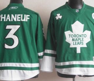Youth Toronto Maple Leafs #3 Dion Phaneuf St. Patrick's Day Green Jersey