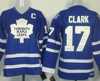 Youth Toronto Maple Leafs #17 Wendel Clark Blue Throwback CCM Jersey