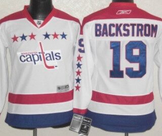 Youth Washington Capitals #19 Nicklas Backstrom White Third Jersey