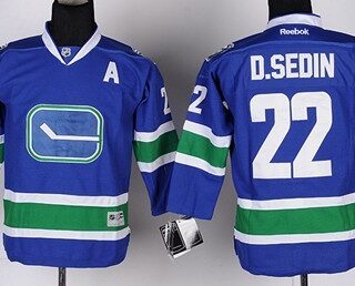 Youth Vancouver Canucks #22 Daniel Sedin Blue Third Jersey