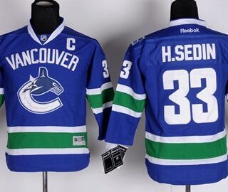 Youth Vancouver Canucks #33 Henrik Sedin Blue Jersey