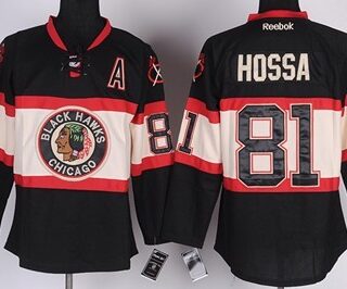 Youth Chicago Blackhawks #81 Marian Hossa Black Third Jersey