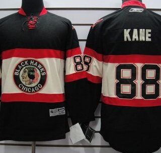 Youth Chicago Blackhawks #88 Patrick Kane Black Third Jersey