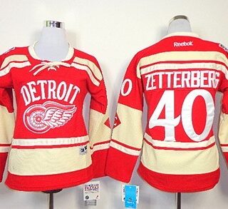 Women's Detroit Red Wings #40 Henrik Zetterberg 2014 Winter Classic Red Jersey