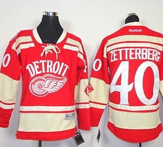 Youth Detroit Red Wings #40 Henrik Zetterberg 2014 Winter Classic Red Jersey
