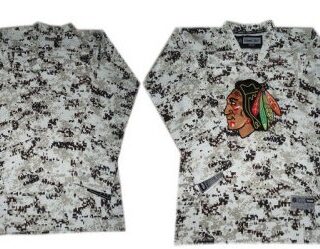 Youth Chicago Blackhawks Blank White Camo Jersey