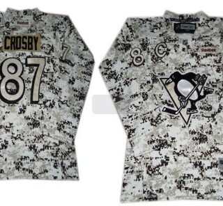 Youth Pittsburgh Penguins #87 Sidney Crosby White Camo Jersey