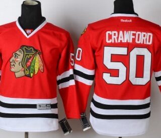 Youth Chicago Blackhawks #50 Corey Crawford Red Jersey
