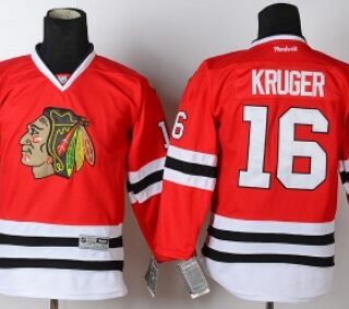 Youth Chicago Blackhawks #16 Marcus Kruger Red Jersey
