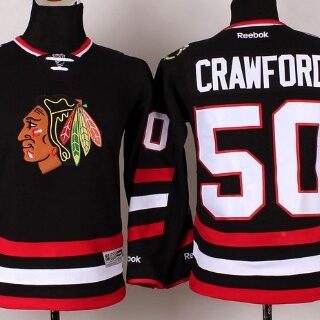 Youth Chicago Blackhawks #50 Corey Crawford 2014 Stadium Series Black Jersey