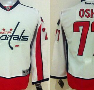 Youth Washington Capitals #77 T.J. Oshie Away White NHL Reebok Jersey