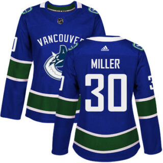 Women's Vancouver Canucks #30 Ryan Miller Blue Home Authentic Stitched NHL Jersey