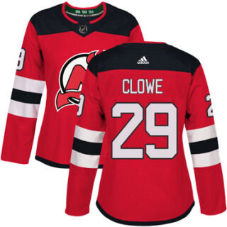 Women's New Jersey Devils #29 Ryane Clowe Red Home Authentic Stitched NHL Jersey