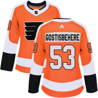 Women's Philadelphia Flyers #53 Shayne Gostisbehere Orange Home Authentic Stitched NHL Jersey