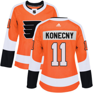 Women's Philadelphia Flyers #11 Travis Konecny Orange Home Authentic Stitched NHL Jersey