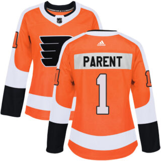 Women's Philadelphia Flyers #1 Bernie Parent Orange Home Authentic Stitched NHL Jersey