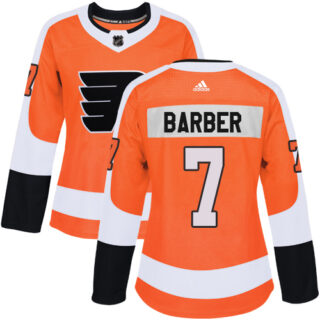 Women's Philadelphia Flyers #7 Bill Barber Orange Home Authentic Stitched NHL Jersey
