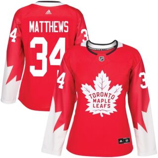 Women's Toronto Maple Leafs #34 Auston Matthews Red Team Canada Authentic Stitched NHL Jersey