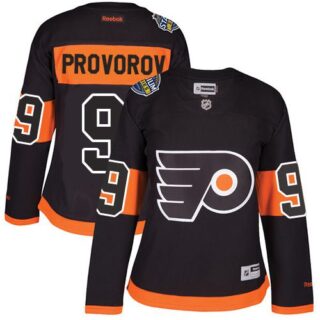 Women's Philadelphia Flyers #9 Ivan Provorov Black 2017 Stadium Series Stitched NHL Jersey