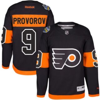 Youth Philadelphia Flyers #9 Ivan Provorov Black 2017 Stadium Series Stitched NHL Jersey