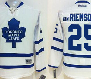 Youth Toronto Maple Leafs #25 James Van Riemsdyk White Stitched NHL Jersey