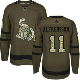 Youth Ottawa Senators #11 Daniel Alfredsson Green Salute to Service Stitched NHL Jersey