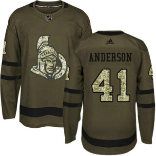 Youth Ottawa Senators #41 Craig Anderson Green Salute to Service Stitched NHL Jersey