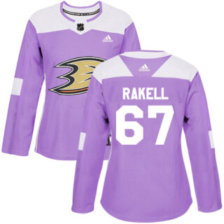 Women's Anaheim Ducks #67 Rickard Rakell Purple Authentic Fights Cancer Stitched NHL Jersey