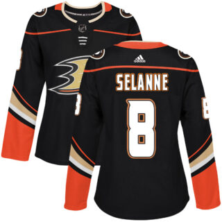 Women's Anaheim Ducks #8 Teemu Selanne Black Home Authentic Stitched NHL Jersey